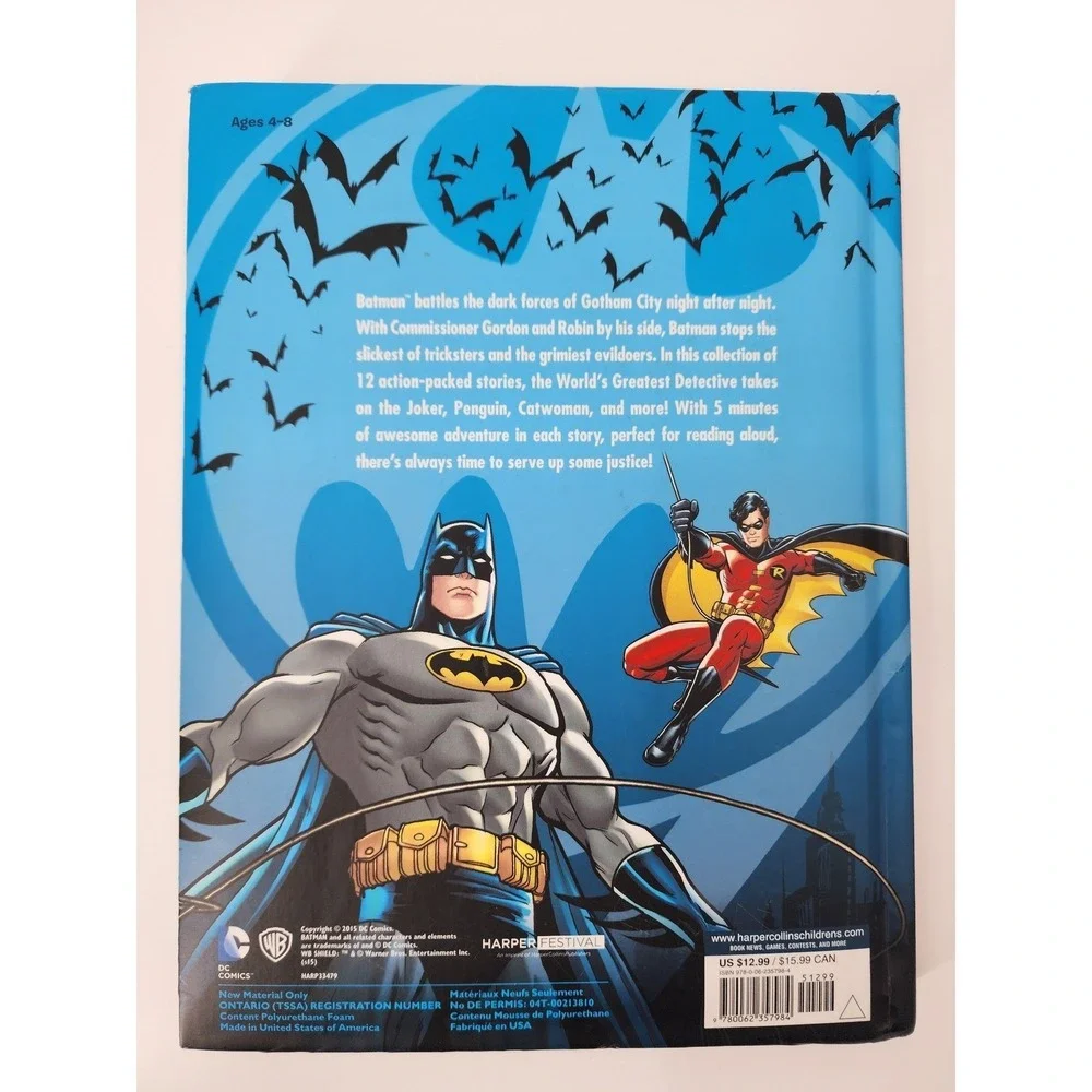 5-Minute Batman Stories Hardcover DC Comics 12 Action-Packed Adventures Book‎